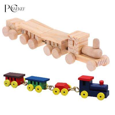 1Pc Mini Wooden Train Simulation Model Toys 1/12 Dollhouse Miniature Accessories For Doll House Decoration Educational Toys