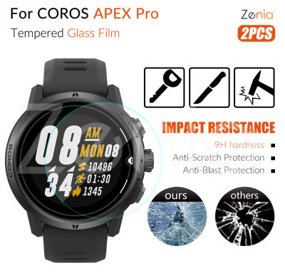 Zenia 2Pcs ฟิล์มกันรอยแบบเต็มหน้าจอสำหรับ COROS APEX Pro Premium Multisport Watch HD 9H 2.5D กระจกนิรภัยป้องกันการระเบิด Anti Scratch ฟิล์มอุปกรณ์เสริม