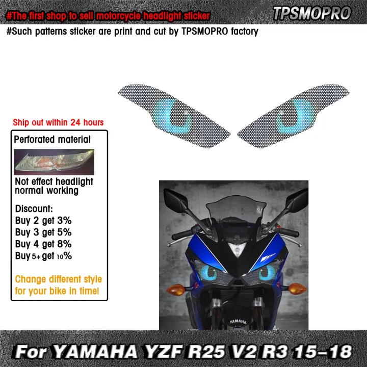 Toothless Eyes Motorcycle Headlight Decals Stickers Headlamp Protector