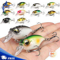 เหยื่อล่อปลาเหยื่อปลอม Crankbait ลอย38มม./8กรัมพร้อมเหยื่อปลอมตะขอแหลมยาวสำหรับปลาคาร์พ