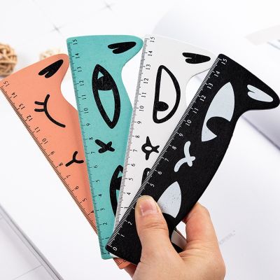 Kawaii 15CM Unicorn Wooden Ruler Cute Cat Claw Straight Scale Ruler School Parallel Rule For Kids Drawing Korean Stationery