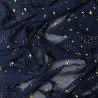 hot！【DT】 3/5/10m Pattern Bronzed Crepe Fabric Material for Sewing DressBlueWhitePinkRedBy the