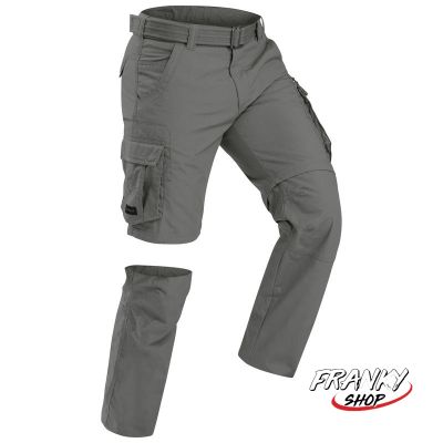 [พร้อมส่ง] กางเกงขายาวแบบถอดขาได้สำหรับผู้ชาย Mens Travel Trekking Zip-Off Cargo Trousers - Travel 100 Zip-Off - khaki