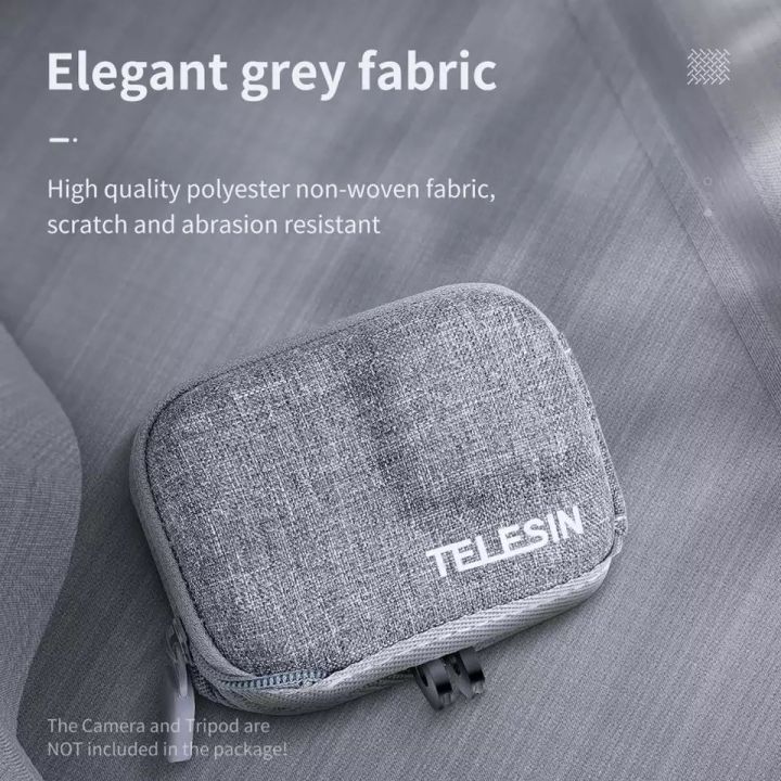 new-telesin-gopro-hero-12-11-10-9-grey-mini-protective-bag-half-open-quick-release-กระเป๋าผ้าสีเทา-gopro-9-10-11-12-กันกระแทก