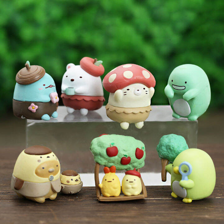 microgood-ชุดโมเดลญี่ปุ่น-sumikkogurashi-7ชิ้น-ชุดของเล่นโมเดล-sumikkogurashi-สีสันสดใสตกแต่งโต๊ะแข็งแรงของเล่นสำหรับตกแต่งญี่ปุ่น-sumikkogurashi