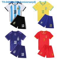 ▤✸♣ NBA75thAnniversary4 Argentina and Brazil childrens football uniform suit boys and girls elementary school football training suit Messi C Ronaldo jersey custom