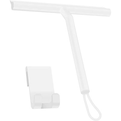 Silicone Shower Squeegee with Hook &amp; Lanyard,Mirror Screen Wiper, Multi Cleaner for Bathroom, Door, Car and Furniture