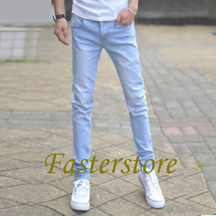 Mens New Denim Fade Blue Jeans High Quality Semi Pants☚ Lazada Ph