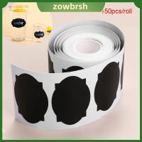 ZOWBRSH 150pcs/roll ครัว ขวดแยม กระดานดำ โคลน สติ๊กเกอร์ฉลาก ปากกามาร์กเกอร์ ป้ายกระดานดำ แท็กขวด