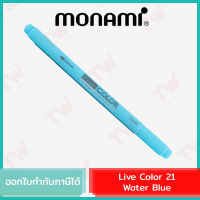 Monami Live Color 21 Water Blue ปากกาสีน้ำ ชนิด 2 หัว สีน้ำทะเล ของแท้