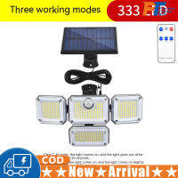 Lampu Tenaga Surya Led 333ดวงสำหรับกลางแจ้งเซ็นเซอร์ตรวจจับการเคลื่อนไหวแบบเหนี่ยวนำของมนุษย์ปรับได้โคมไฟผนังพลังงานแสงอาทิตย์ Ip65กันน้ำ