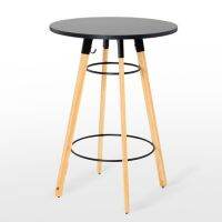 MODERNFORM โต๊ะกลม End Table รุ่น RV ท็อปดำขาไม้ยาง ขนาดเส้นผ่านศูนย์กลาง 80 X สูง 110 ซม.