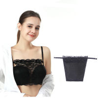 ผู้หญิง Tops Camisole ใส่ห่อหน้าอกตกแต่งลูกไม้โปร่งใส Leak Proof สติกเกอร์ Neckline Cover Up Tube Top