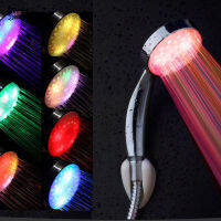 Handmong หัวห้องอาบน้ำละอองLED 7สีเปลี่ยนฝักบัวมือจับติดตั้งเครื่องมือฟรีปรับได้