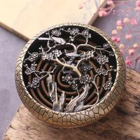 Hollow Incense Burner Home Decor Antique Copper Coil Incense Holder Plum Orchid Bamboo Chrysanthemum For Living Room Office