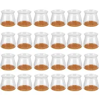 Chair Leg Floor Protectors 24 Pack Clear Silicone Cap with Felt Pad Bottom for Hardwood, Fits Most Furniture