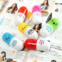 Cute Kawaii Blue Ink Capsule Creative Pills Ball Ballpoint Pens For School Writing Supplies Stationery