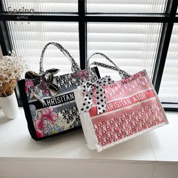 Printed Polyurethane Christian Dior Tote Bag