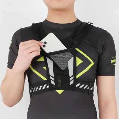 Reflective Running Backpack Universal Lightweight Sport Running Vest Mobile Phone Cards Bag For Jogging Fitness Male Female Vest Running Belt