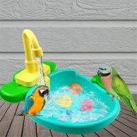 Bird Faucet Bath Tub Parrots Bath Basin Shower Bowl Cockatiel Fountains Spa Pool Parakeet Multifunctional Toys Birds Accessories