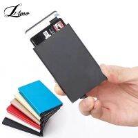 Anti theft ID Holder Porte Carte Thin Aluminium Metal Wallets Pocket Case Bank Women Men Credit Card Box