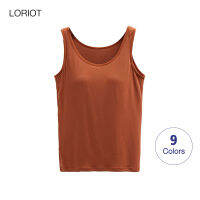 LORIOT ชุดชั้นในเสื้อกล้ามสำหรับผู้หญิงกดขึ้นยืดได้ Camisole Sando เสื้อกล้ามเสื้อกั๊กแขนกุดเซ็กซี่ลำลองเกาหลี SA0763