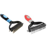 Pet Deshedding Brush 2 Sided Dematting Dog Comb Brush Rake Puppy Grooming Tools Undercoat Shedding Flying Hair