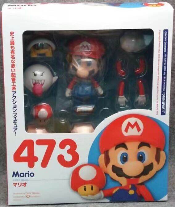 nendoroid-mario-ของเล่นในตลาด10cm-ของเล่นตุ๊กตาขยับแขนขาได้ตุ๊กตา-pvc-393-kwaii-สำหรับของขวัญวันเกิดเด็ก