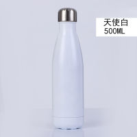 [COD] อุปทาน 304 ขวดน้ำกีฬาสแตนเลส 500ml วานิชโค้กขวดแก้วพิมพ์ logo