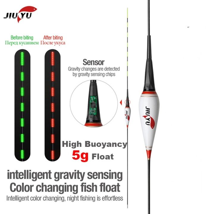 jiuyu-5g-nano-smart-led-fishing-float-gravity-sensor-fish-bite-remind-buoy-glowing-electric-night-float-with-cr425-battery