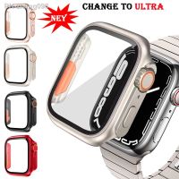 PC Case Tempered Glass For Apple Watch Series 8 7 4 5 6 se 45mm 44mm cover Screen Protector change to ultra iWatch Accessories