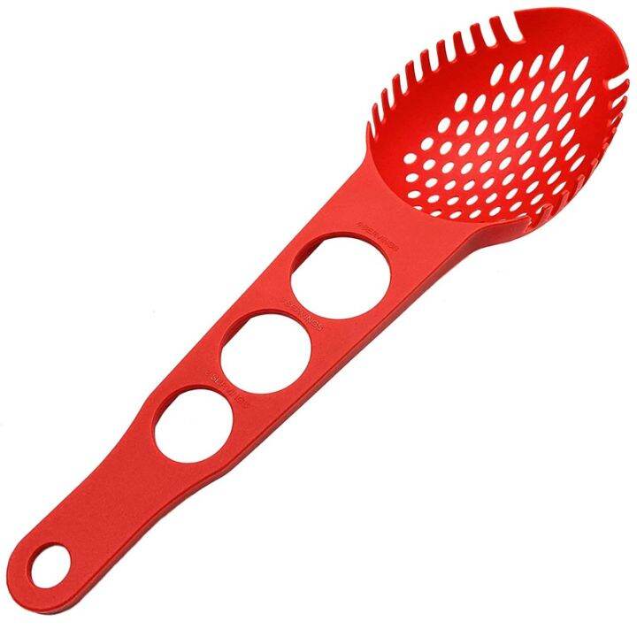 Nylon Spaghetti Server Non-Stick Pasta Fork Slotted Spoon Food Strainer  with Spaghetti Measure Tool Strainer Ladle 