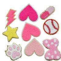 2pc/pack Chenille Embroidery Patch Iron on Clothes Sticker For Jeans Bag Sewing Decorations Towel  Badge Haberdashery