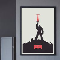 DOOM ETERNAL Video Game Poster PC,PS4,Exclusive Role-playing Game Canvas Custom Poster Alternative Artwork Gift