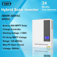 Y&amp;H 3.6KW 48V อินเวอร์เตอร์ไฮบริดพลังงานแสงอาทิตย์ เครื่องชาร์จ MPPT อินพุต PV สูงสุด 500V เอาต์พุต AC220V พร้อมการชาร์จและการคายประจุตามกำหนดเวลาสำหรับการตัดสูงสุดและการเติมหุบเขา