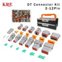 KRE ชุดอุปกรณ์ประเภท Deutsch 588ชิ้นชุดขั้วต่อรถยนต์ DT ซีรี่ส์ลวดกันน้ำ DT06 04 2Pin 3Pin 4 6 8 12พินปลั๊กซีลรถยนต์