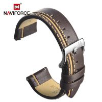 【Jump】 NAVIFORCE สายหนังแท้ Watch Bands ผู้ชาย24มิลลิเมตรสายรัดข้อมือนาฬิกาสีน้ำตาลสีดำสีแดงสีฟ้าสร้อยข้อมือสบายๆเข็มขัด2020