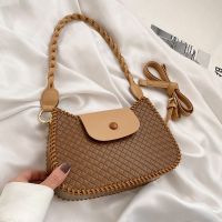 Uniqlo New Fashion version Fashionable baguette bag diy handmade bag homemade woven material bag high-end crossbody bag casual trendy shoulder bag