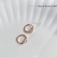 Hop.Ashop ต่างหู S925 | Knot Rose Gold | ต่างหูสีโรสโกล ตุ้มหู | Silver Earrings Rose Gold