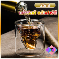 KANGBAN แก้วดับเบิ้ลวอลล์ ทรงหัวกระโหลก  แก้วช็อต  ดีไซน์สวย 25ml Skeleton Cup