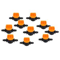 Mini Valve With 4/7Mm Hose Garden Irrigation Barbed Water Flow Control Valve Agriculture Tools Drip Irrigation Fittings 10 Pcs