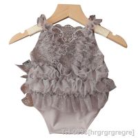 ✼▨ hrgrgrgregre Adereços para fotos recém-nascidos Flor Headband Macacão sem costas Posando roupas Fotografia de bebê Terno Vestido princesa