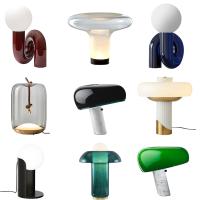 Glass Mushroom Table Lamps New LED Light Modern Green Desk Lamp Bedside Nightlight Home Room Decor for Bedroom Lampe De Chevet