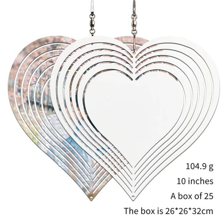 4pack-10inch-sublimation-wind-spinner-blanks-3d-aluminum-double-sided-sublimation-wind-powered-kinetic-sculpture-heart