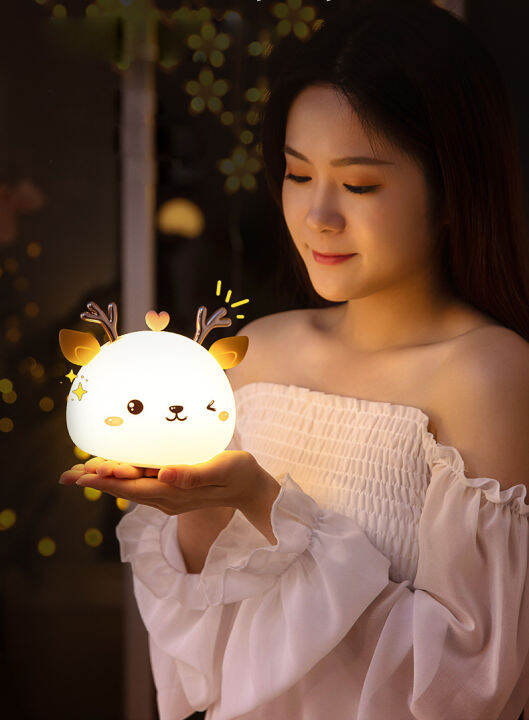 cute-led-night-light-silicone-touch-sensor-7-colors-deer-night-lamp-kids-baby-bedroom-desktop-decor-ornaments-batteryusb-charge