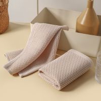 Honeycomb Kitchen Towel Square Cotton Hand Towel with Lanyard Breathable Absorbent Dishcloth Household Rags House Cleaning Cloth Dish Cloth  Towels