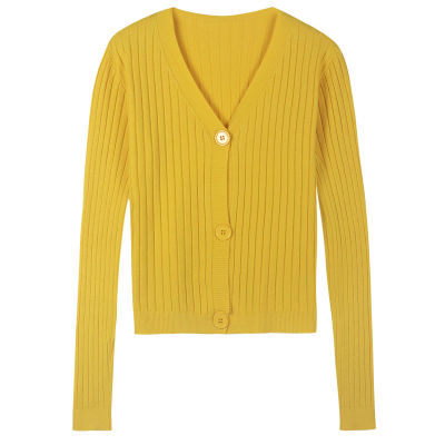 casual Long Sleeves Plain Color Knit cardigan sweater