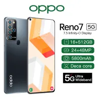 โทรศัพท์มือถือ OPP0 Reno7 5G [ONLINE EXCLUSIVE] (16GB+512GB) โทรศัพท์หน้าจอ 7.5" HD+ แบตฯอึด 5,000 mAh กล้องหลัง 3 ตัว คมชัดสูงสุด 32 MP ประกันศูนย์ 1 ป