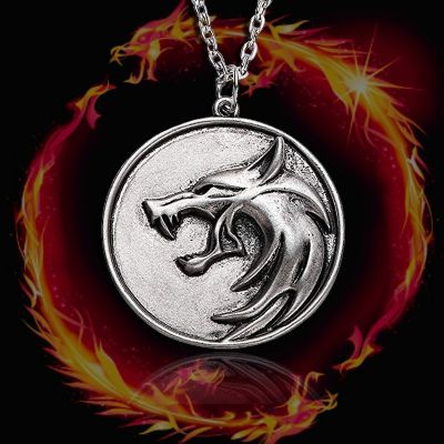 Hip Hop Punk Exquisite Pendant Necklace Male Witcher Wolf Head Totem Exaggerated Tag Necklace Accessories Party Gift 2022 Trend
