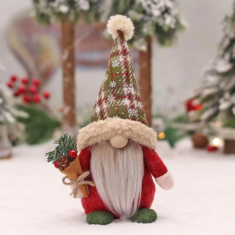 Christmas Gnome Table Decor Holding Gift Swedish Tomte Stuffed ...